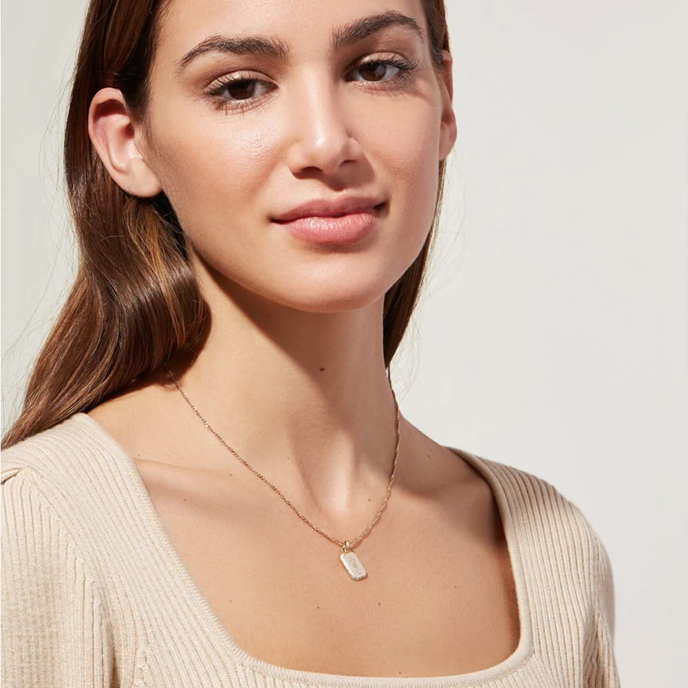Ana Luisa Gold Plated Tag Pendant Necklace
